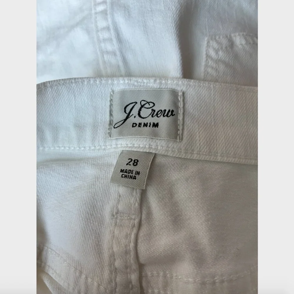 J. Crew White Button-Front Denim Skirt - Size 28